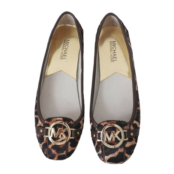 Michael Kors Leopard Print Calf Hair Moccasin Shoes Size 8.5 - Picture 5 of 9